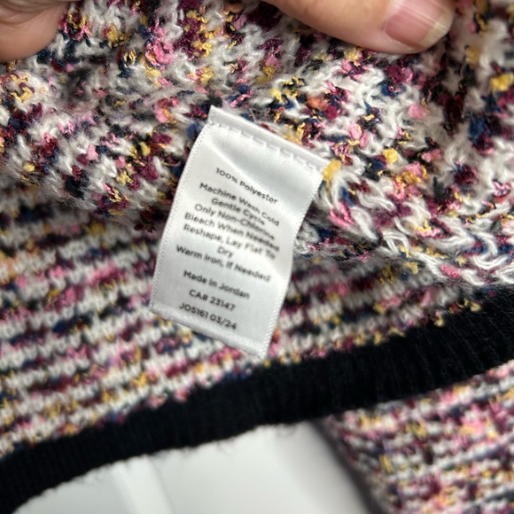 Talbots Colorful Tweed Cardigan with Black Trim - Picture 7 of 10